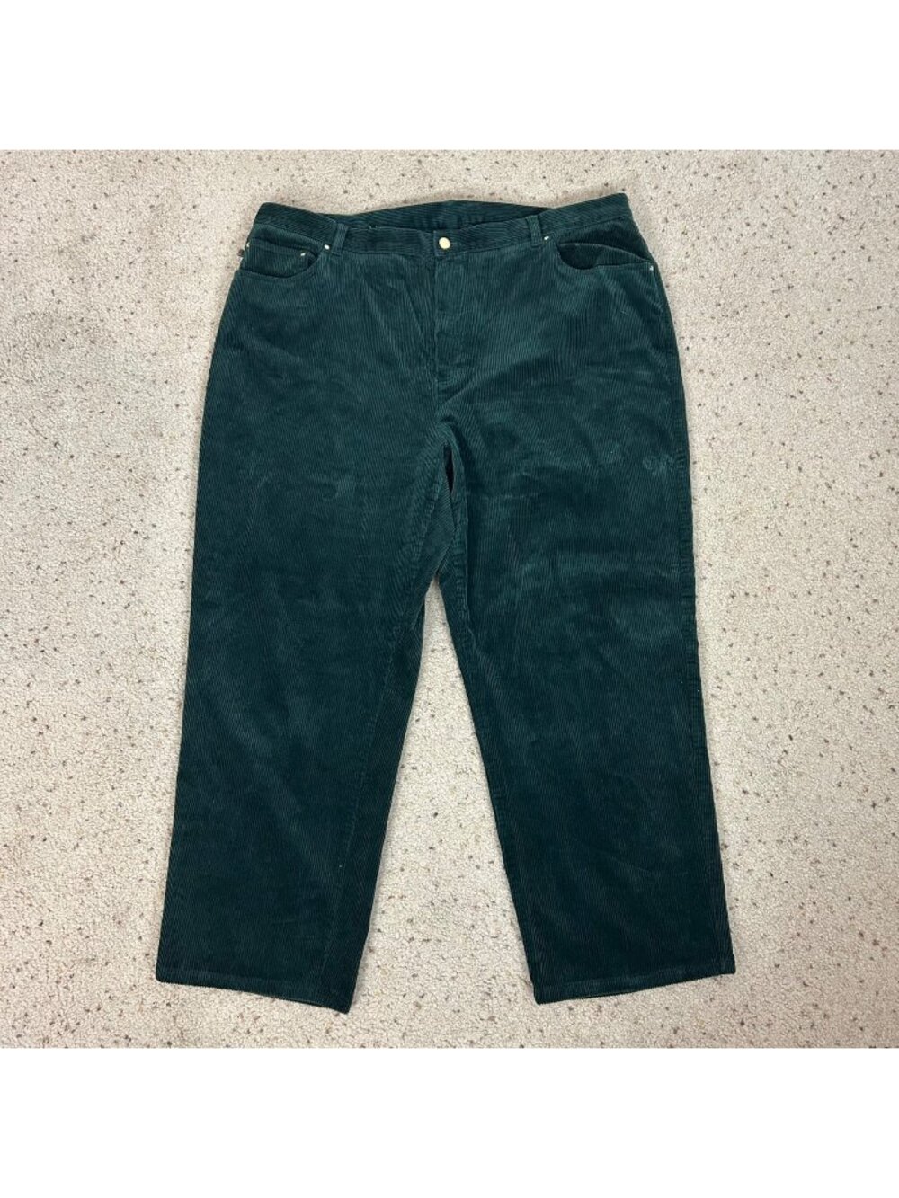 Ralph Lauren Green Corduroy Straight Leg Pants Fall Classic Size 22W Women's
